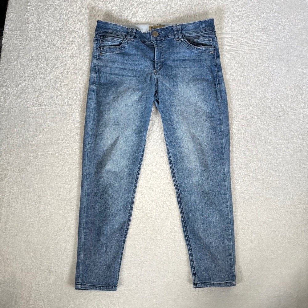 Democracy Womens Absolution Skinny Jeans Stretch Medium Wash Cropped Ankle sz 14